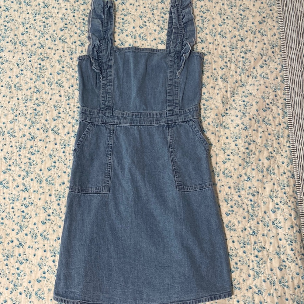 Jean Dress with Pockets and ruffle straps